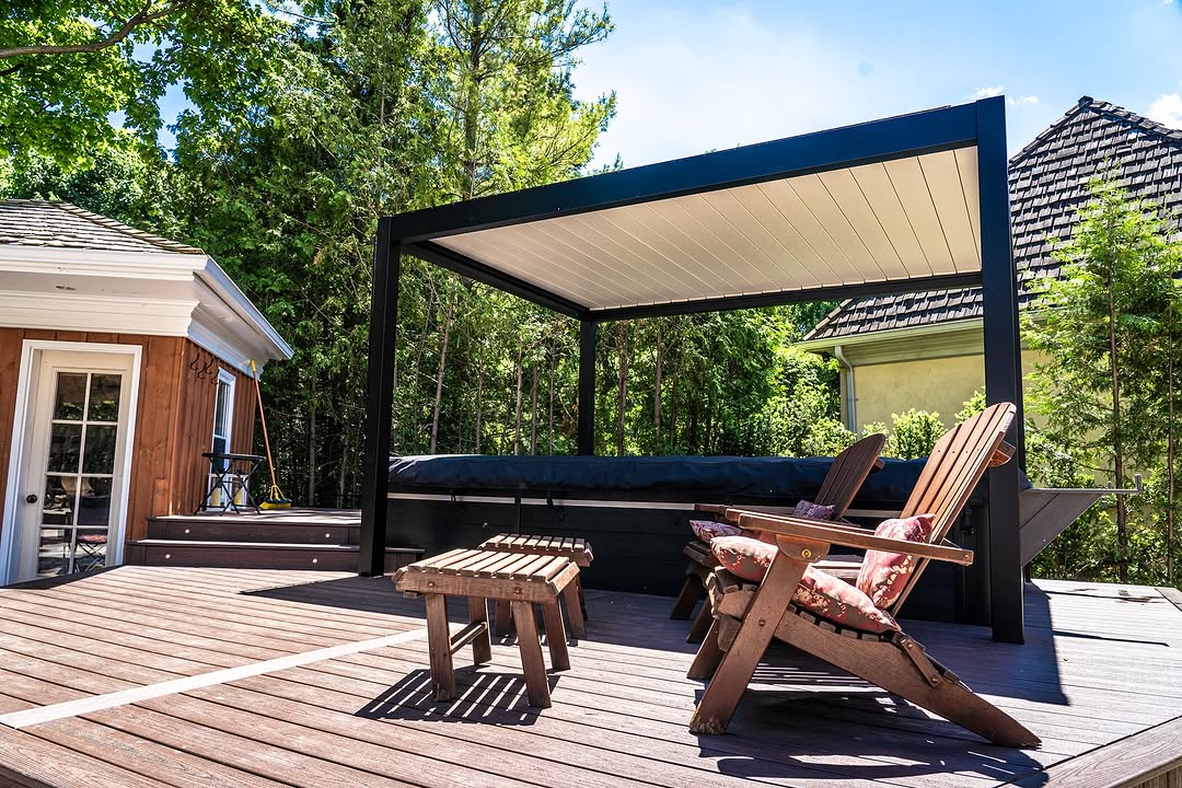 Composite Deck with Swim Spa & Steel Pergola