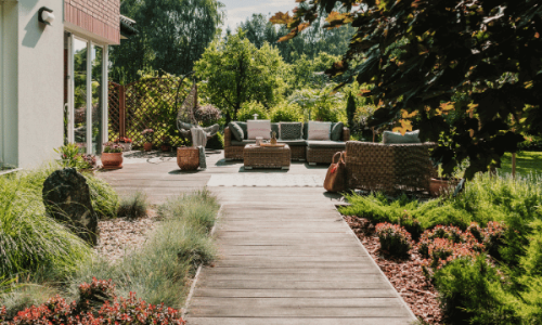 wooden path garden